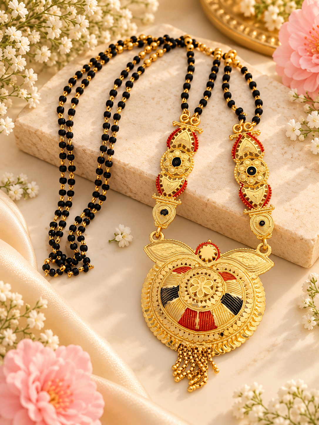 Jewels Kafe Anti-Tarnish Gold Plated Long Mangalsutra