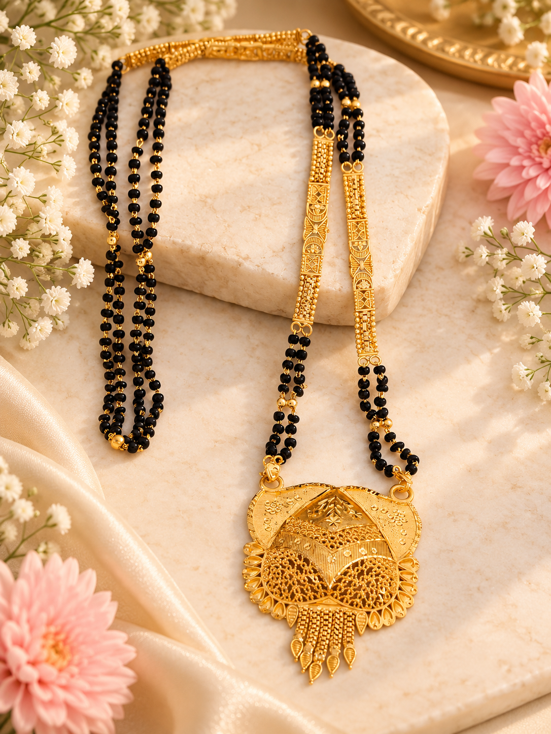 Jewels Kafe Anti-Tarnish Gold Plated Long Mangalsutra