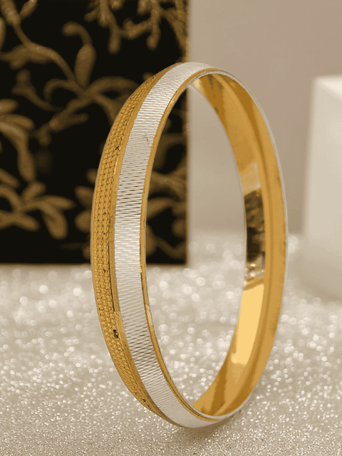 Jewels Kafe Anti-Tarnish Gold Plated Mens Kada 2.16
