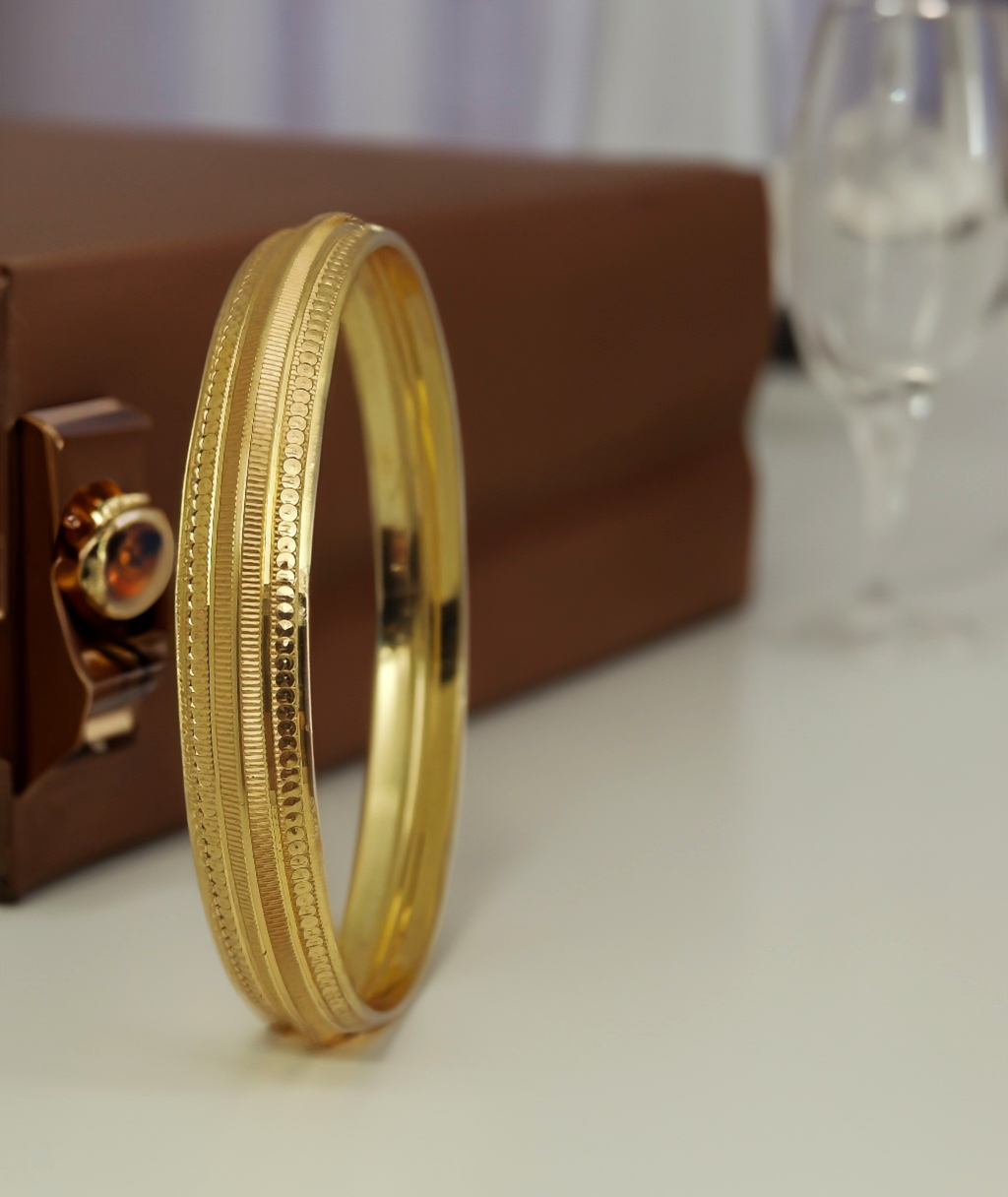 Jewels Kafe One Gram Gold Plated Mens Kada