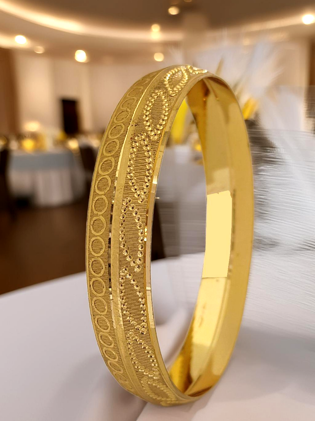 Jewels Kafe Gold Plated Mens Kada
