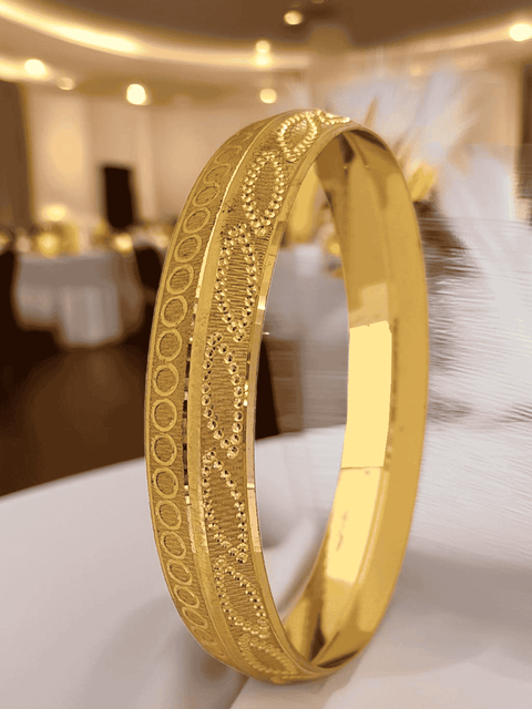 Jewels Kafe Gold Plated Mens Kada 2.18