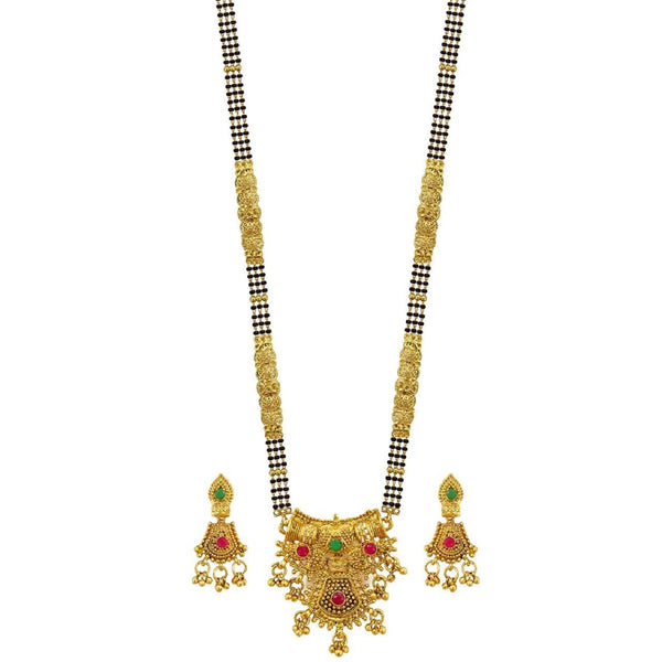 Jewels Kafe Jewellery One gram gold plated 30 inch long Mangalsutra set for women