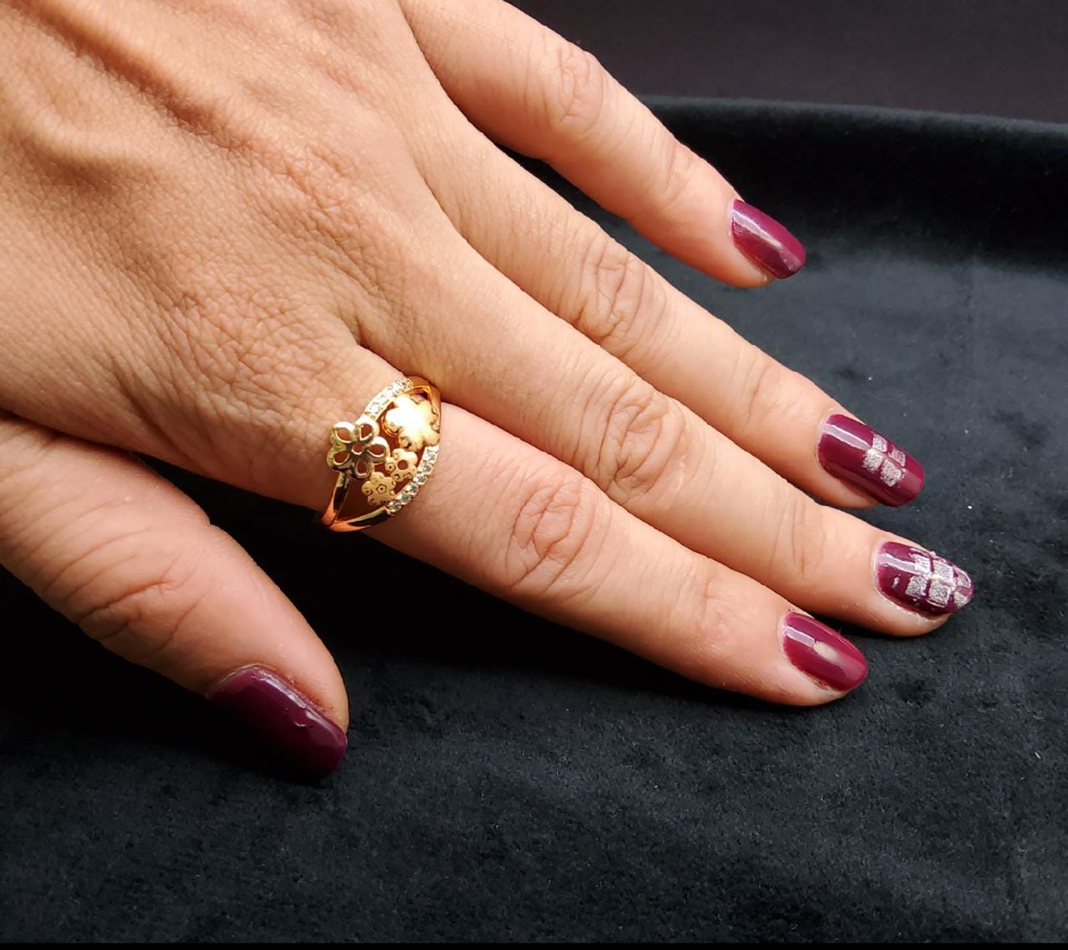 Jewels Kafe Gold Plated Women's Ring Big