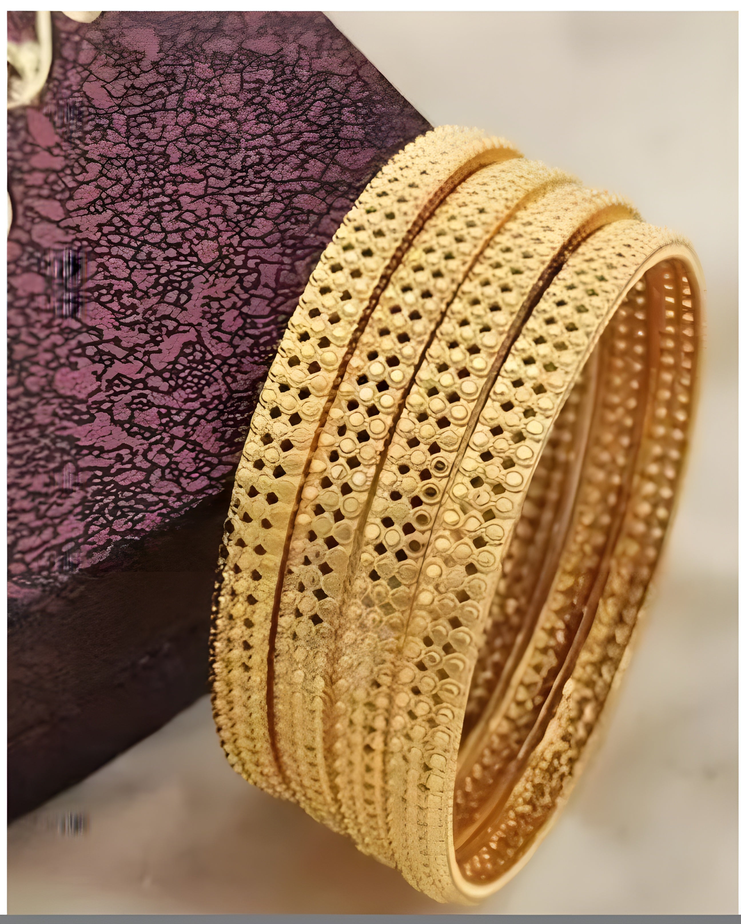 Jewels Kafe Gold Plated Bangle Set (Pack of 4) 2.8