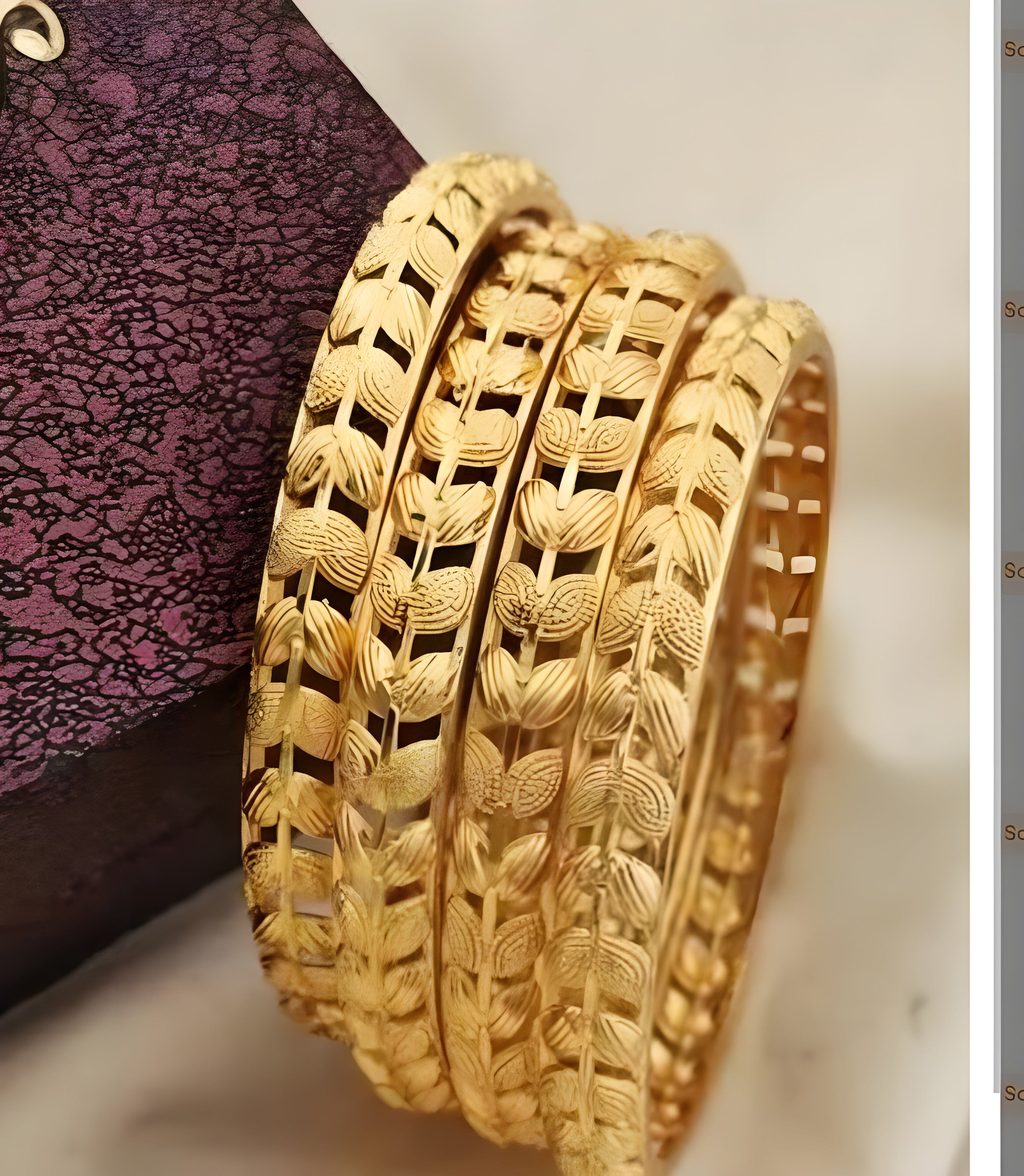 Jewels Kafe Gold Plated Bangle Set (Pack of 4) 2.8