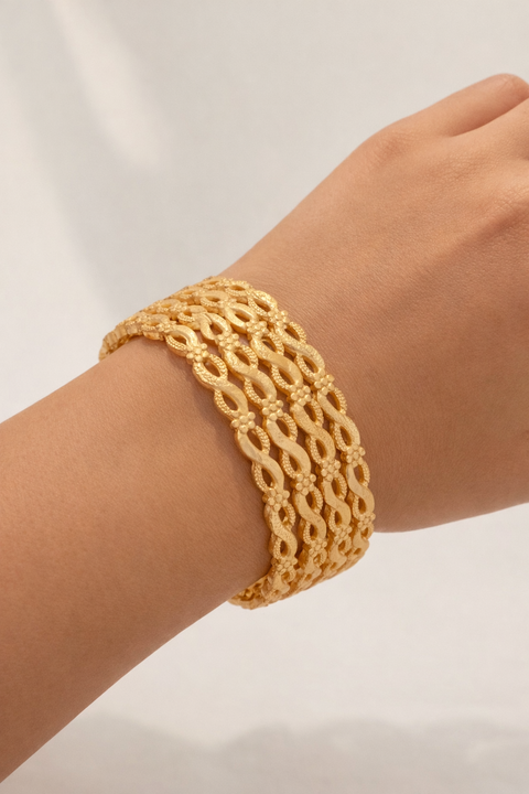 Jewels Kafe Gold Plated Bangle Set (Pack of 4)