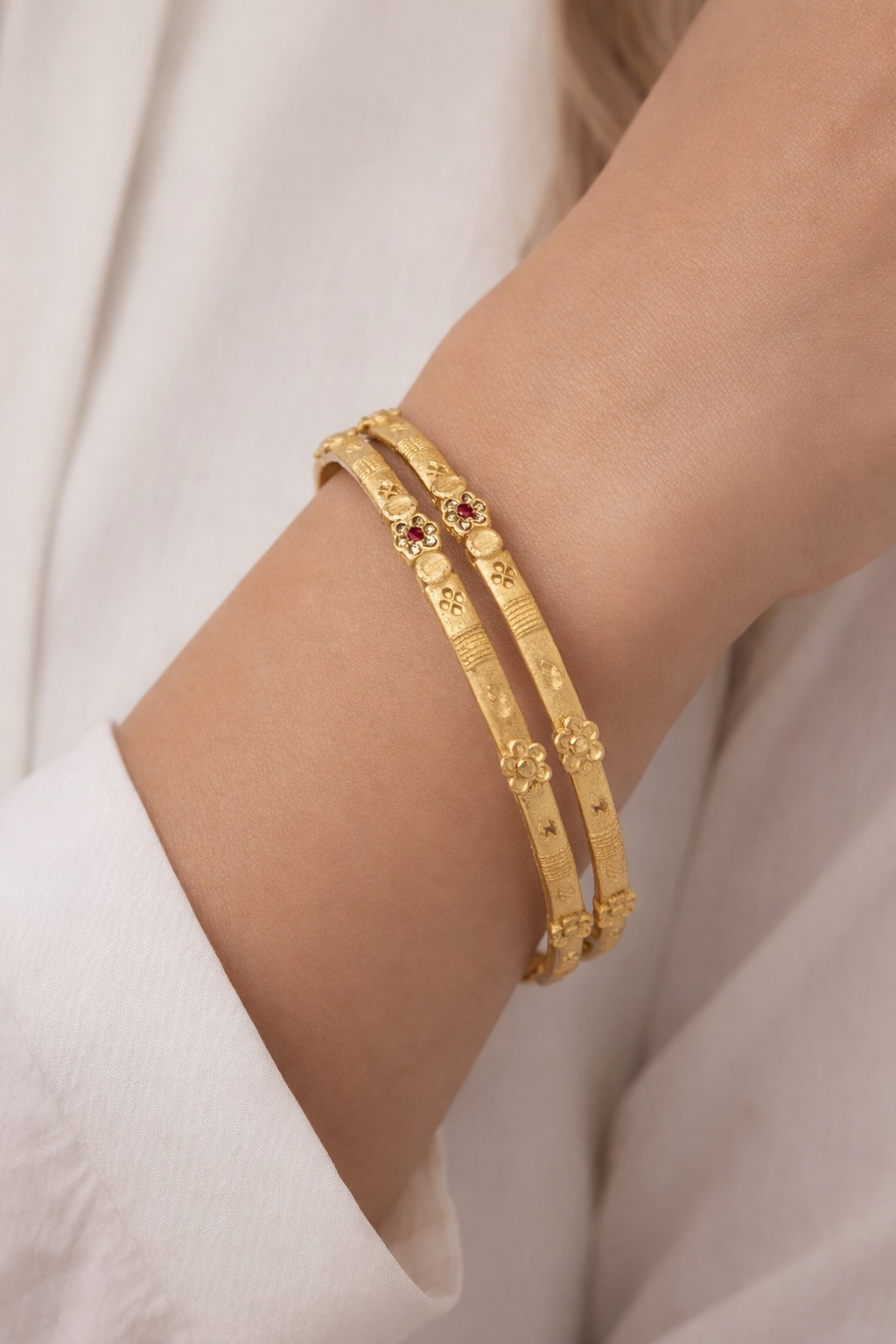 Jewels Kafe Gold Plated Bangle Set of 2
