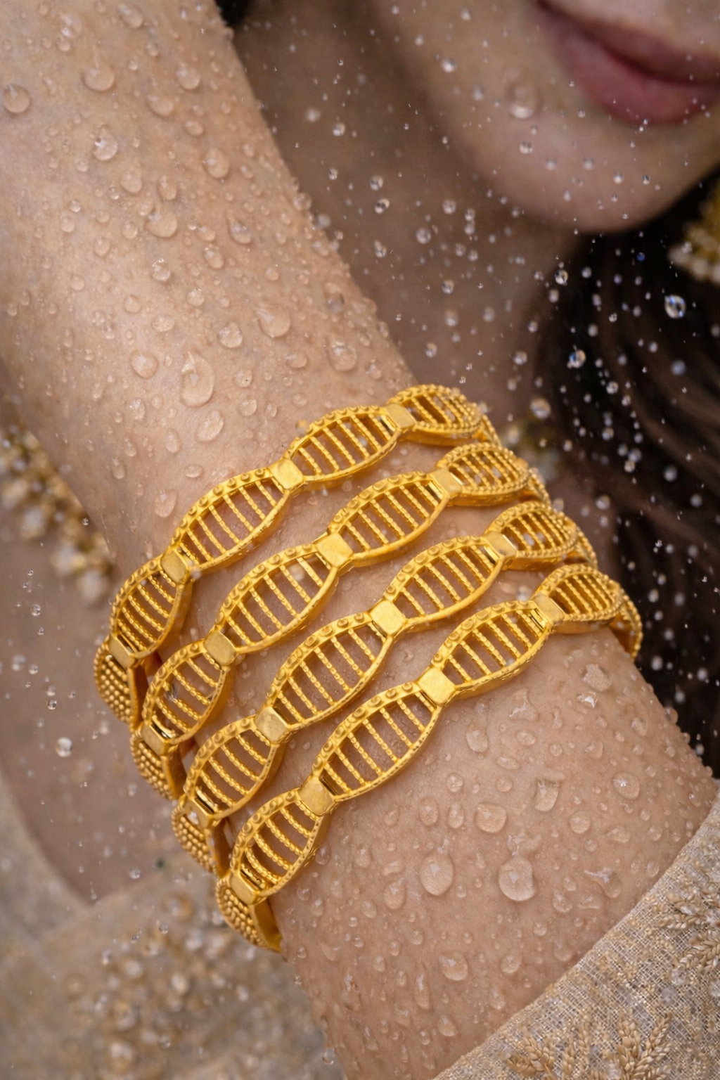 Jewels Kafe Gold Plated Bangle Set (Pack of 4) 2.8