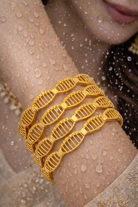 Jewels Kafe Gold Plated Bangle Set (Pack of 4) 2.8