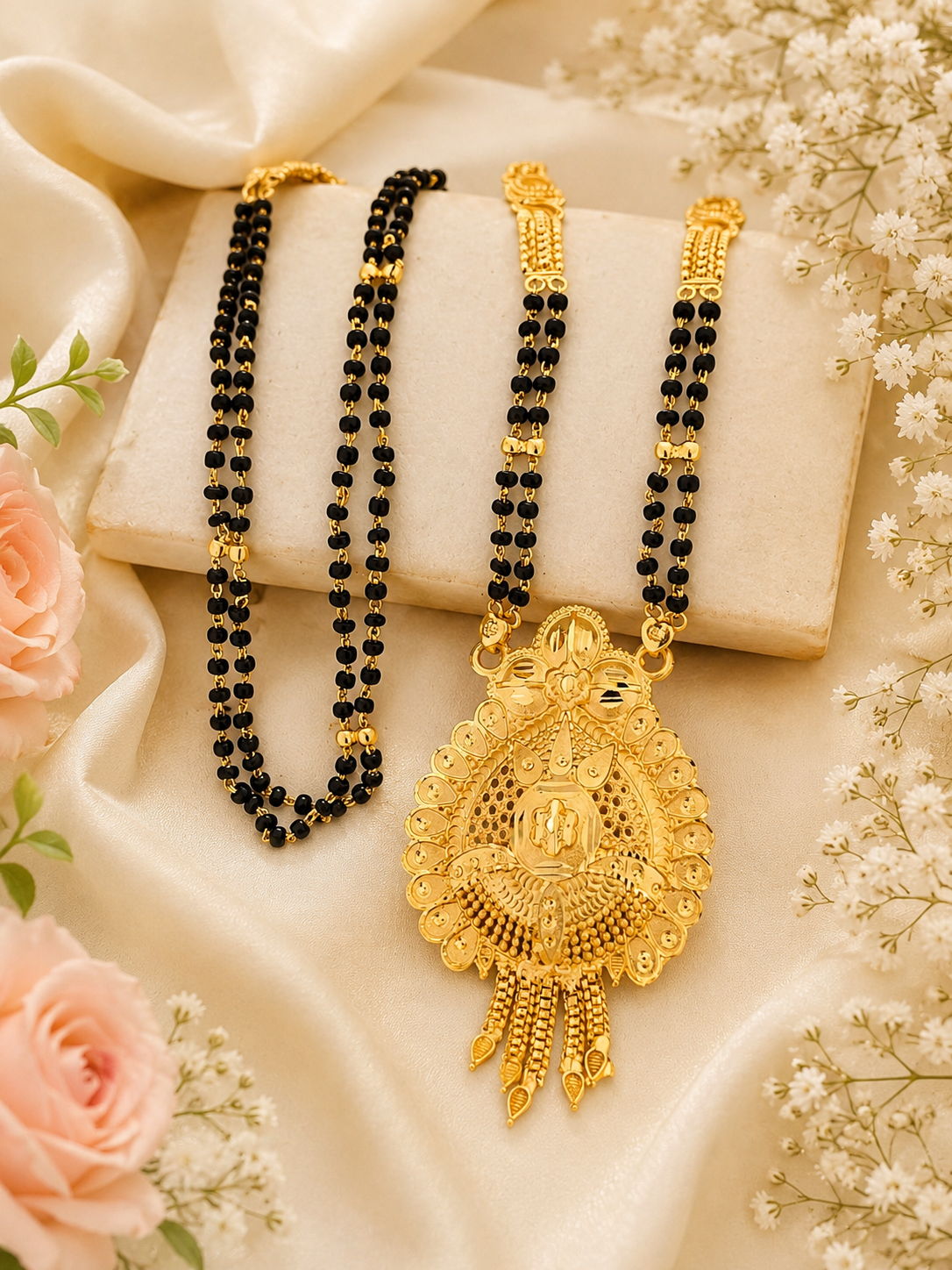Jewels Kafe Anti-Tarnish Gold Plated Long Mangalsutra Secondary image