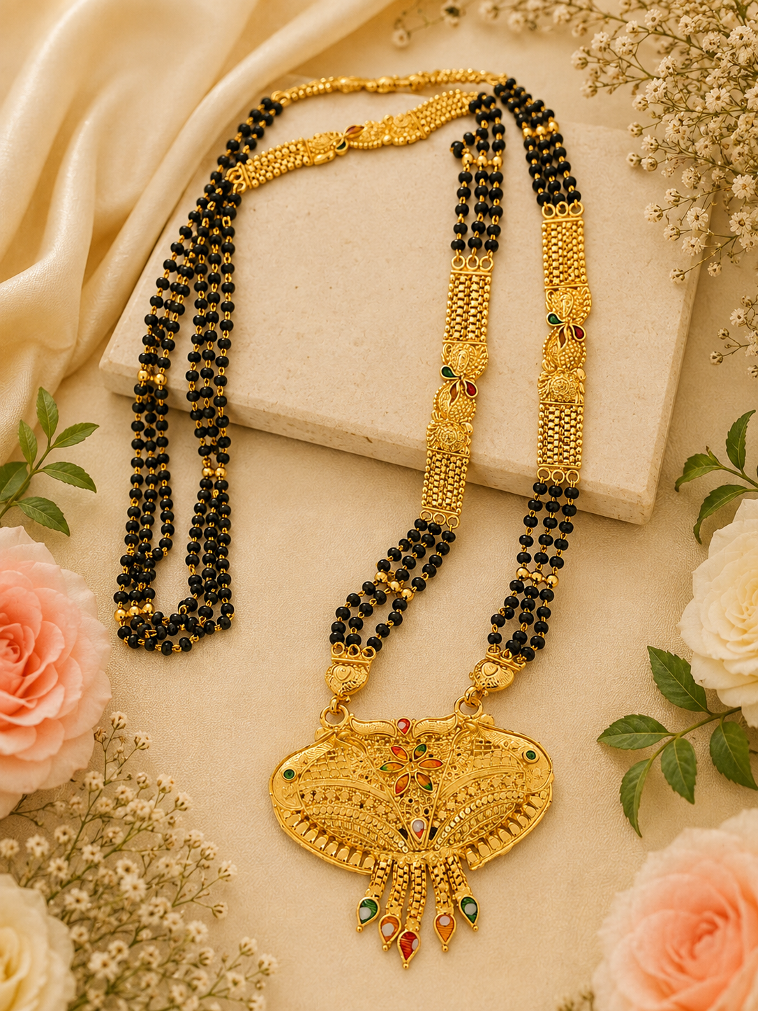 Jewels Kafe Anti-Tarnish Gold Plated Long Mangalsutra Jewels Kafe
