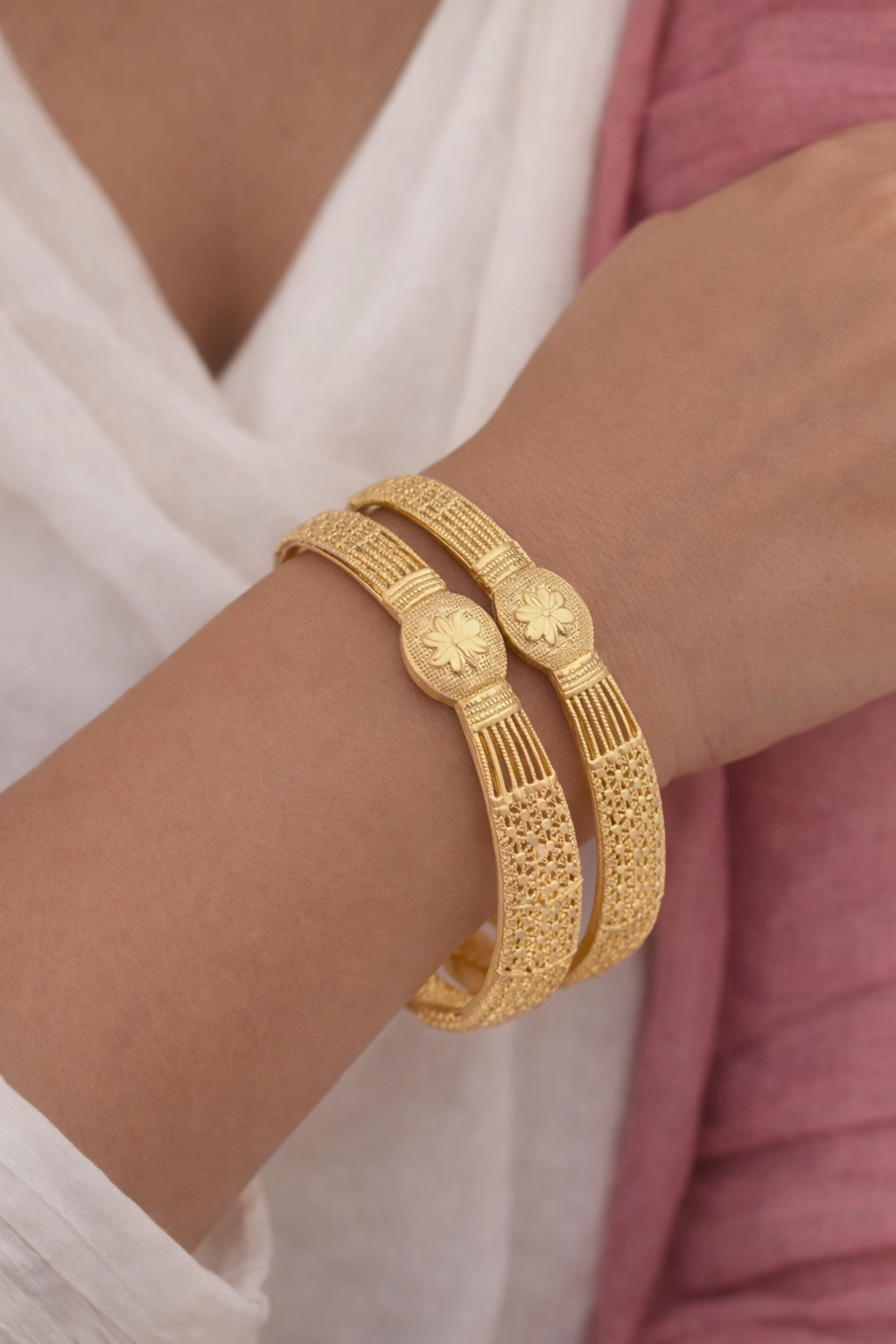 Jewels Kafe Gold Plated Bangle Set of 2 Main image