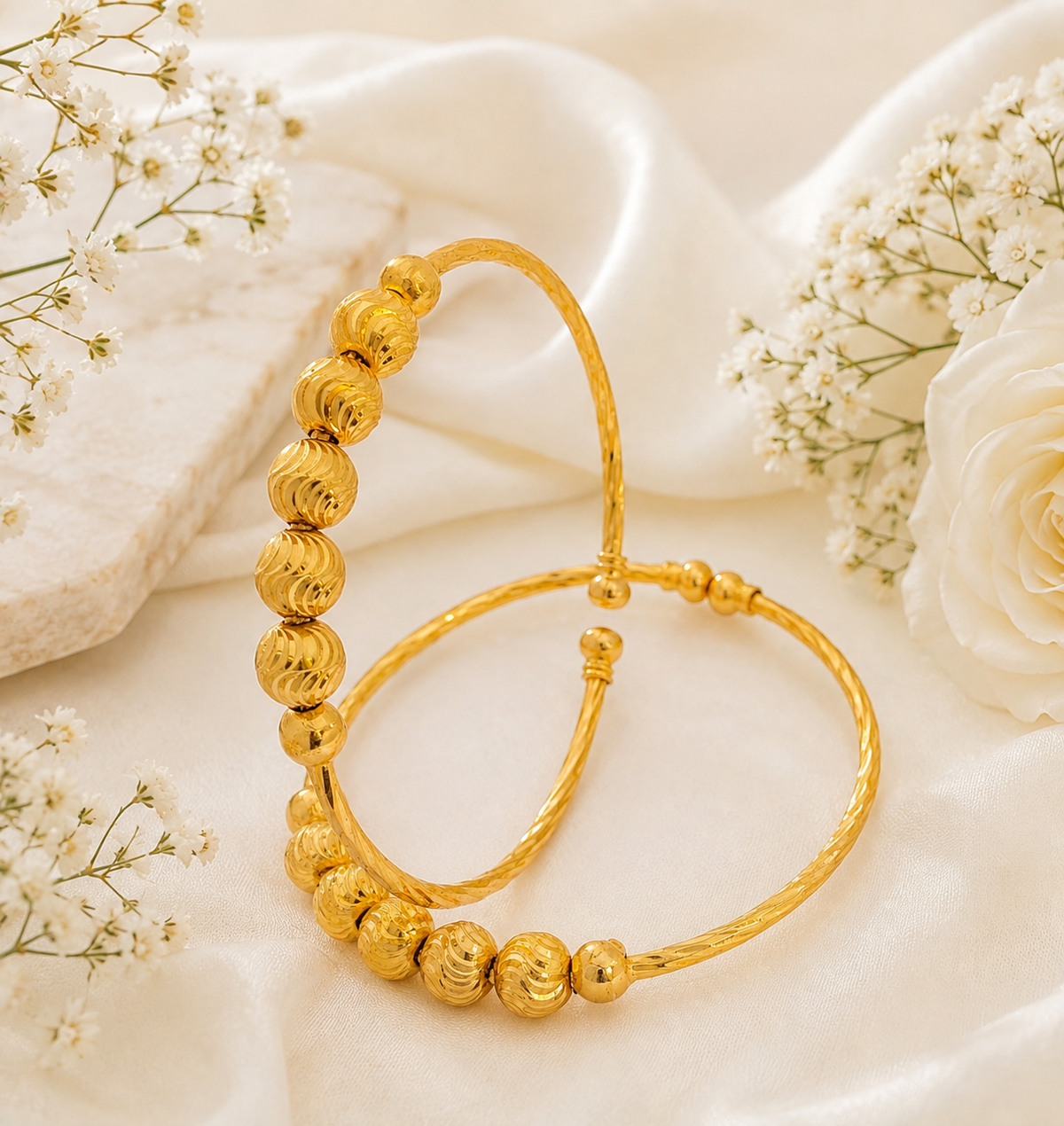 Jewels Kafe Premium Golden Openable Bangles/Kada Set of 2 – Free Size Free Size Main image