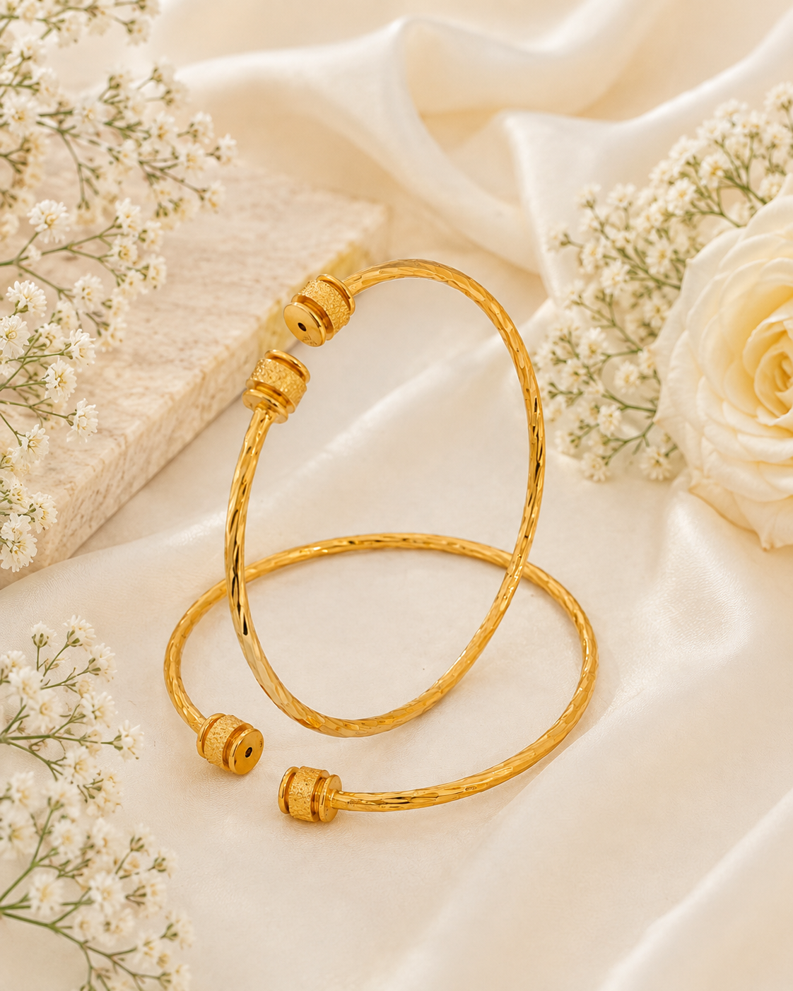 Jewels Kafe Premium Golden Openable Bangles/Kada Set of 2 – Free Size Free Size