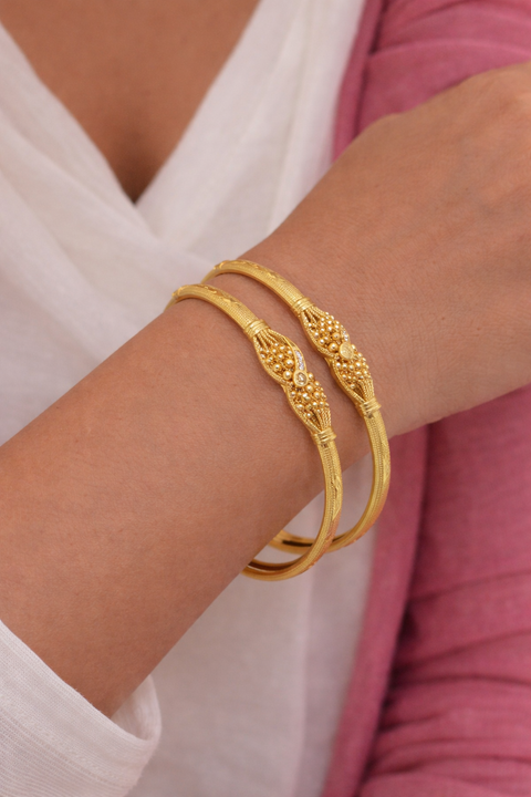 Jewels Kafe Gold Plated Bangle Set of 2