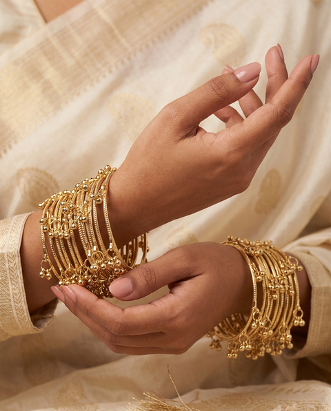 Jewels Kafe Kashmiri Ghungroo Bangles Set – Premium Anti-Tarnish