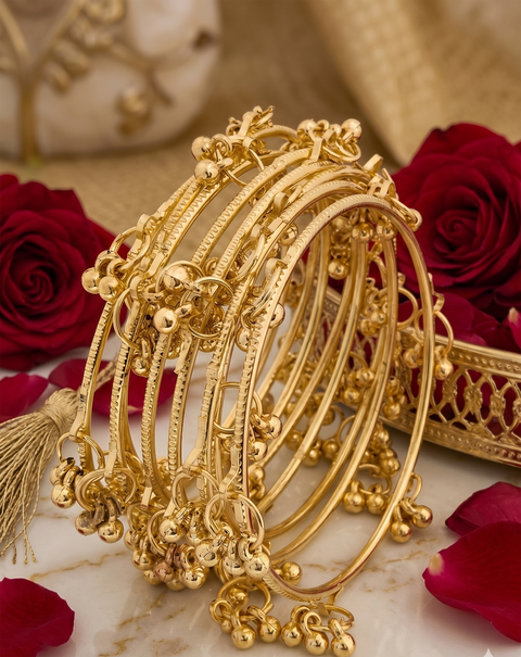 Jewels Kafe Kashmiri Ghungroo Bangles Set – Premium Anti-Tarnish 2.8