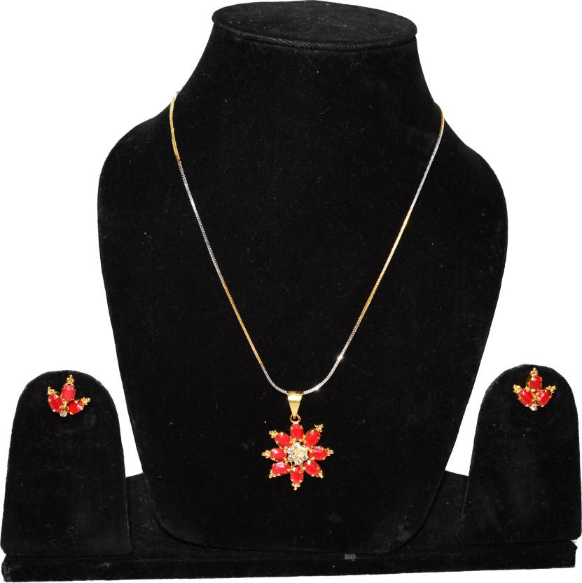 Jewels Kafe Trendy Designer Gold Plated Pendant Set