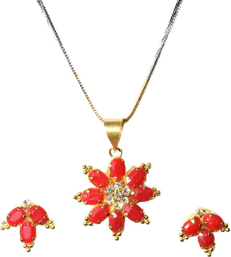 Jewels Kafe Trendy Designer Gold Plated Pendant Set
