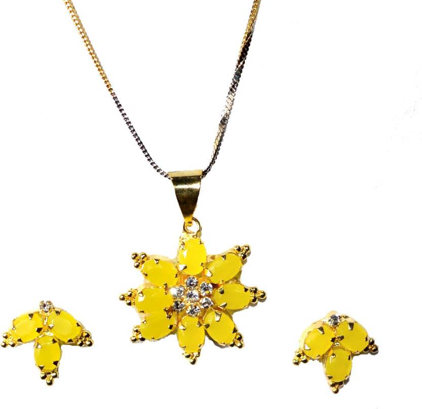 Jewels Kafe Trendy Designer Gold Plated Pendant Set Main image