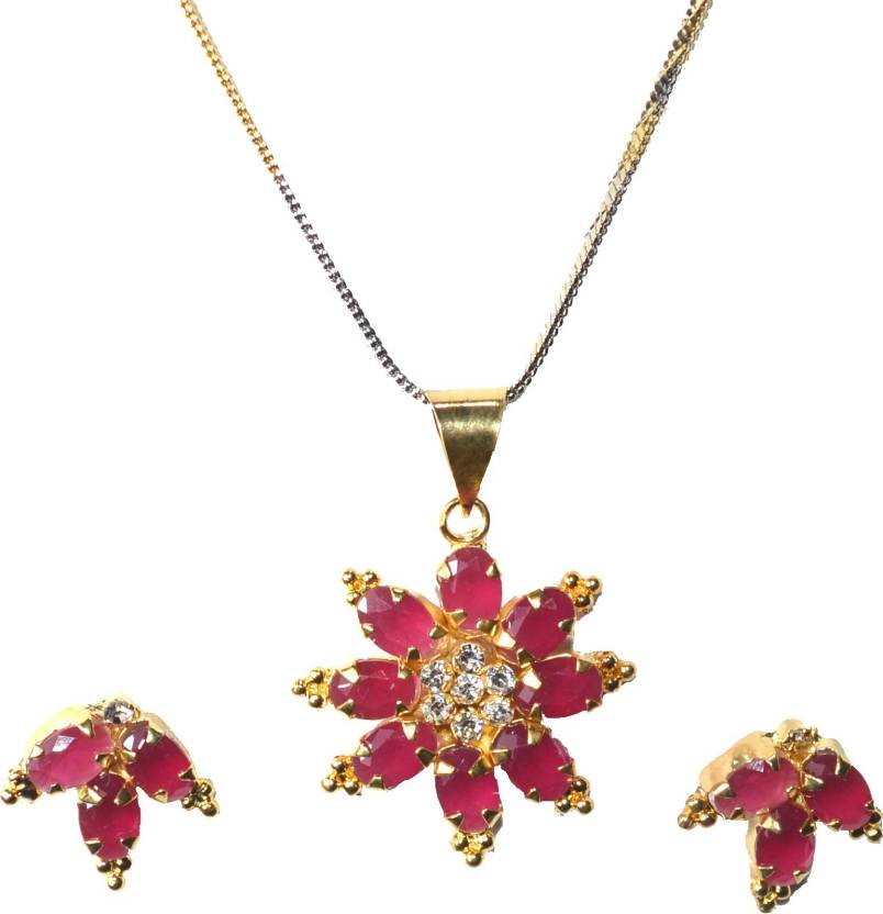 Jewels Kafe Trendy Designer Gold Plated Pendant Set