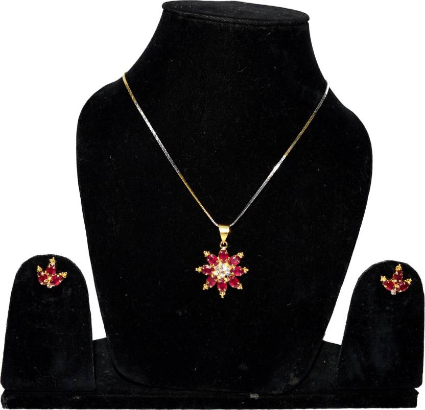 Jewels Kafe Trendy Designer Gold Plated Pendant Set