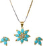 Jewels Kafe Trendy Designer Gold Plated Pendant Set