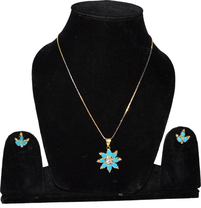 Jewels Kafe Trendy Designer Gold Plated Pendant Set