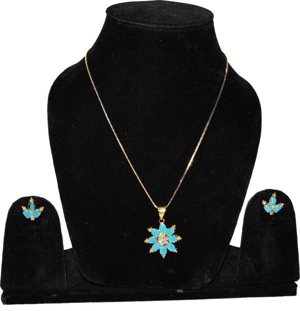 Jewels Kafe Trendy Designer Gold Plated Pendant Set