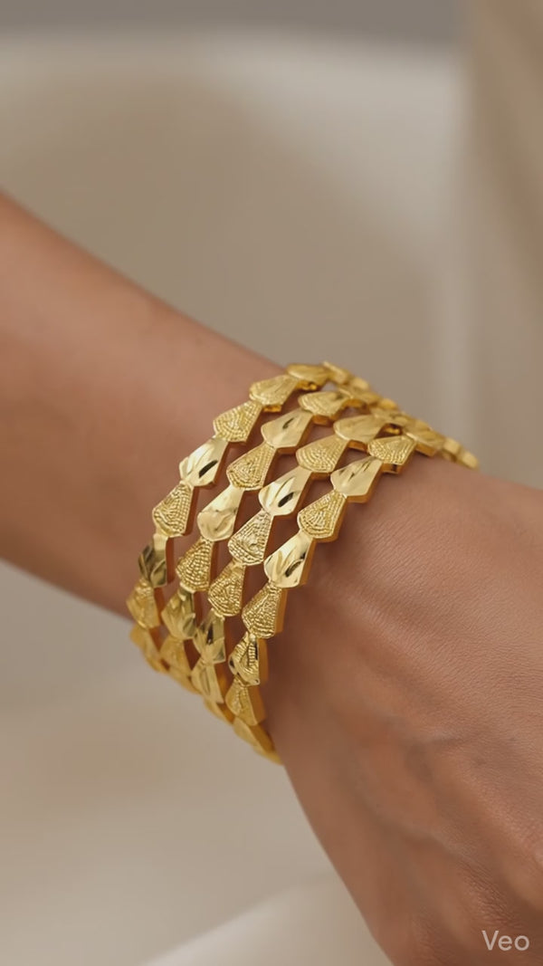 Jewels Kafe Gold Plated Bangle Set (Pack of 4)