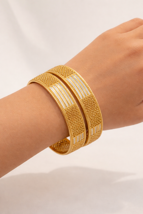Jewels Kafe Gold Plated Bangle Set of 2
