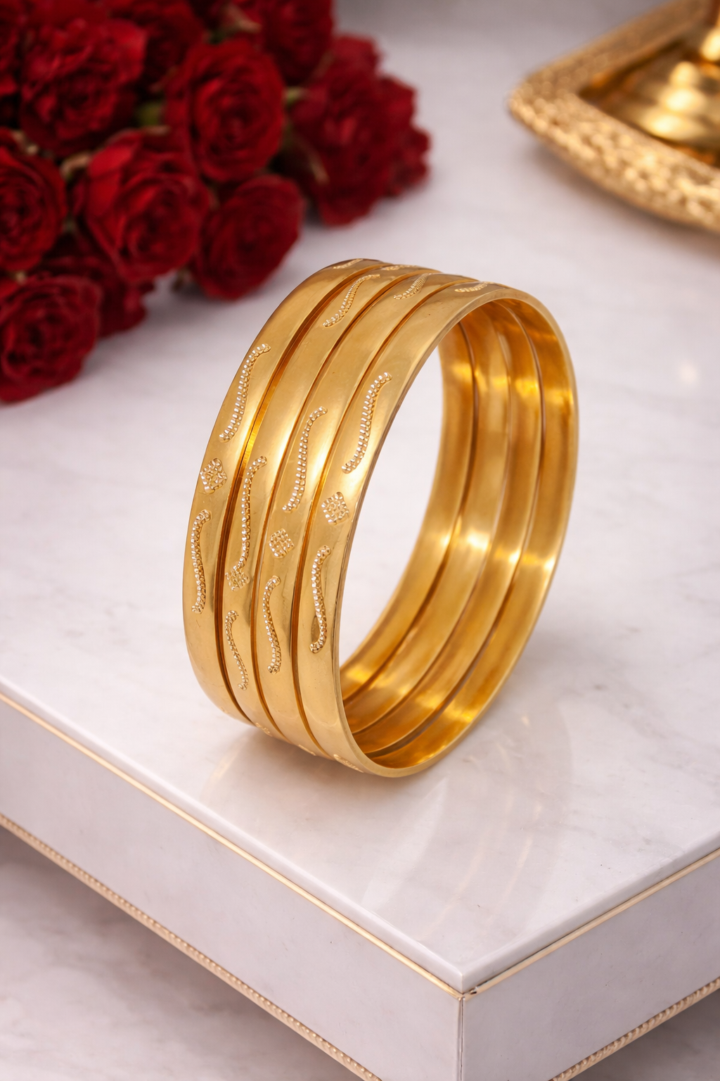 Jewels Kafe Gold Plated Bangle Set (Pack of 4)