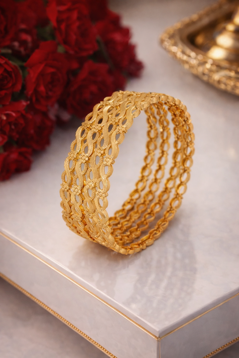 Jewels Kafe Gold Plated Bangle Set (Pack of 4)