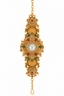 Jewels Kafe Rajwadi Gold Plated Designer Watch for Women – Traditional Rajasthani Jewellery Watch with Red & Green Stones