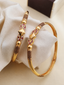 Jewels Kafe Gold Plated Bangle Set of 2 2.8