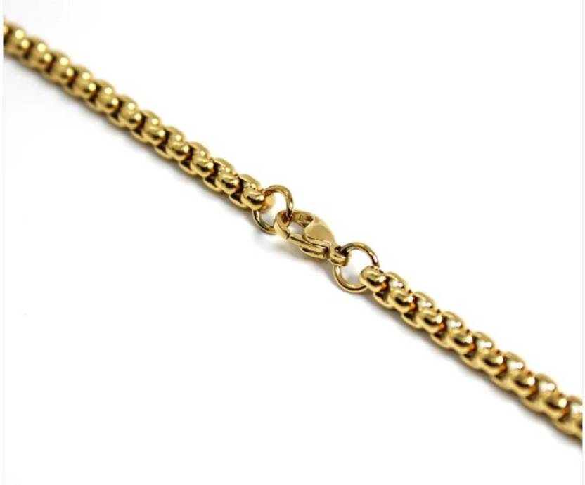 Jewels Kafe Stainless Steel One Gram Gold Plated Heavy Chain & Pendant
