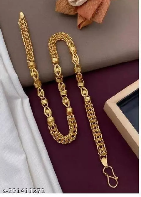 Jewels Kafe 1 gram Stylish Heavy Golden Neck Men's Chain “20” Inches Gold-plated Chain