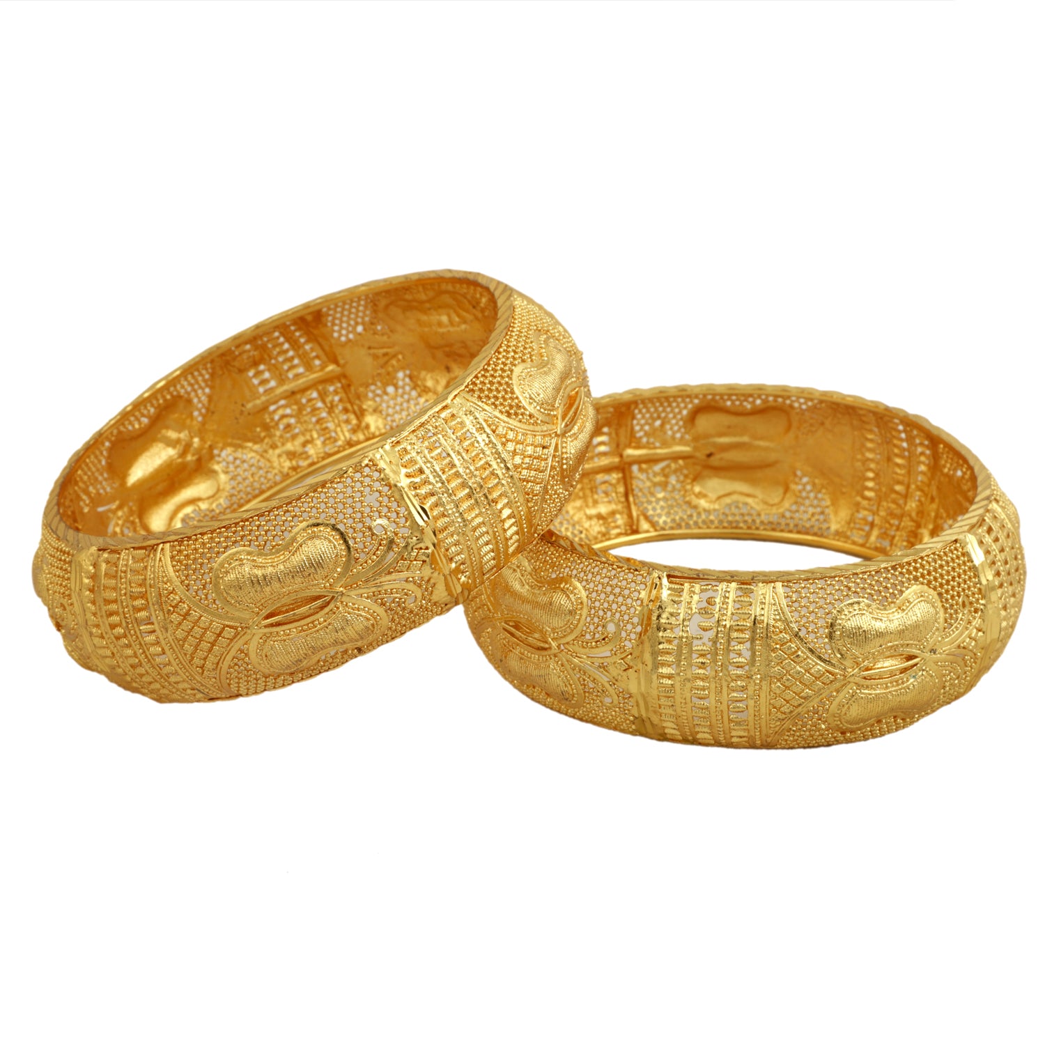 Jewels Kafe One Gram Gold Plated Bangle Set of 2