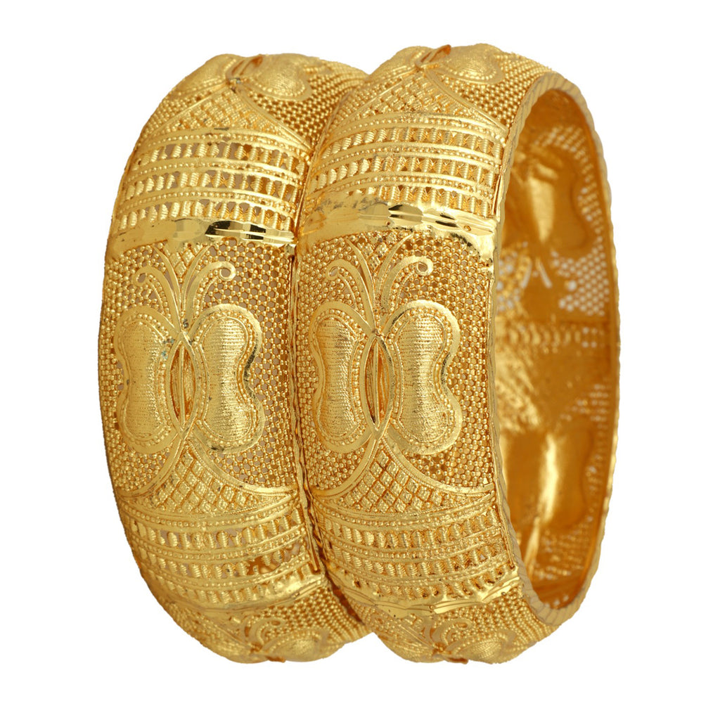 Jewels Kafe One Gram Gold Plated Bangle Set of 2 2.8