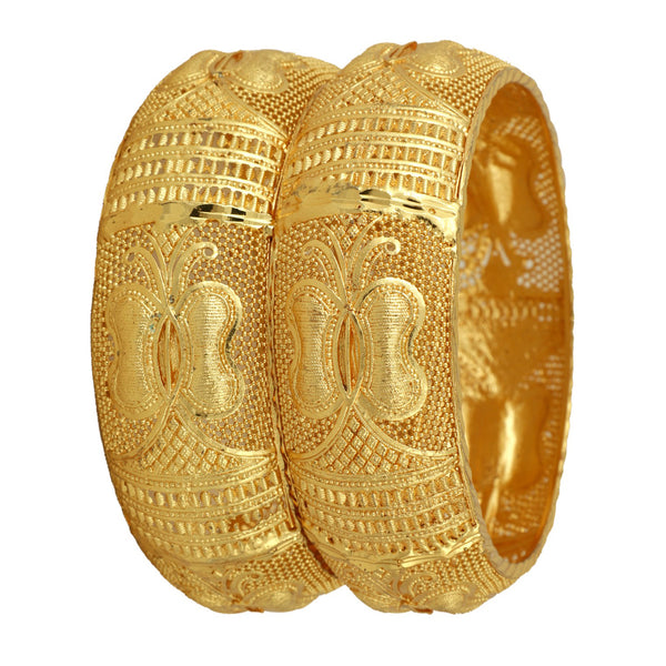 Jewels Kafe One Gram Gold Plated Bangle Set of 2 2.8