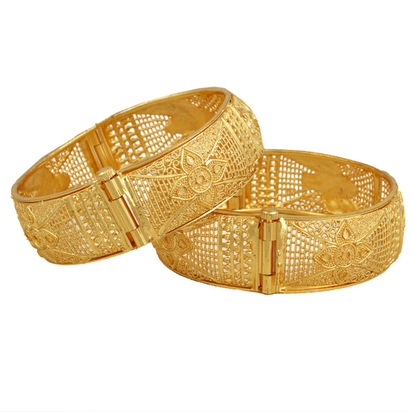 Jewels Kafe One Gram Gold Plated Bangle Set of 2 2.8