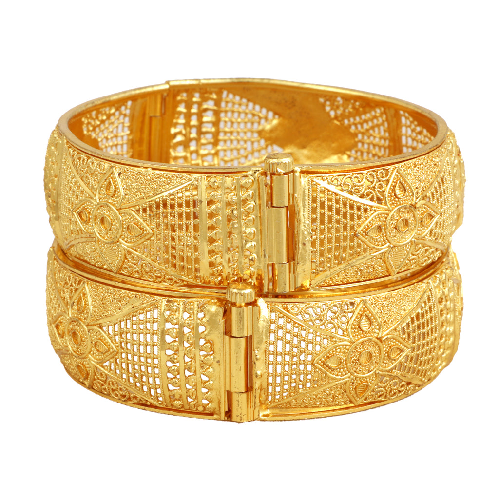 Jewels Kafe One Gram Gold Plated Bangle Set of 2
