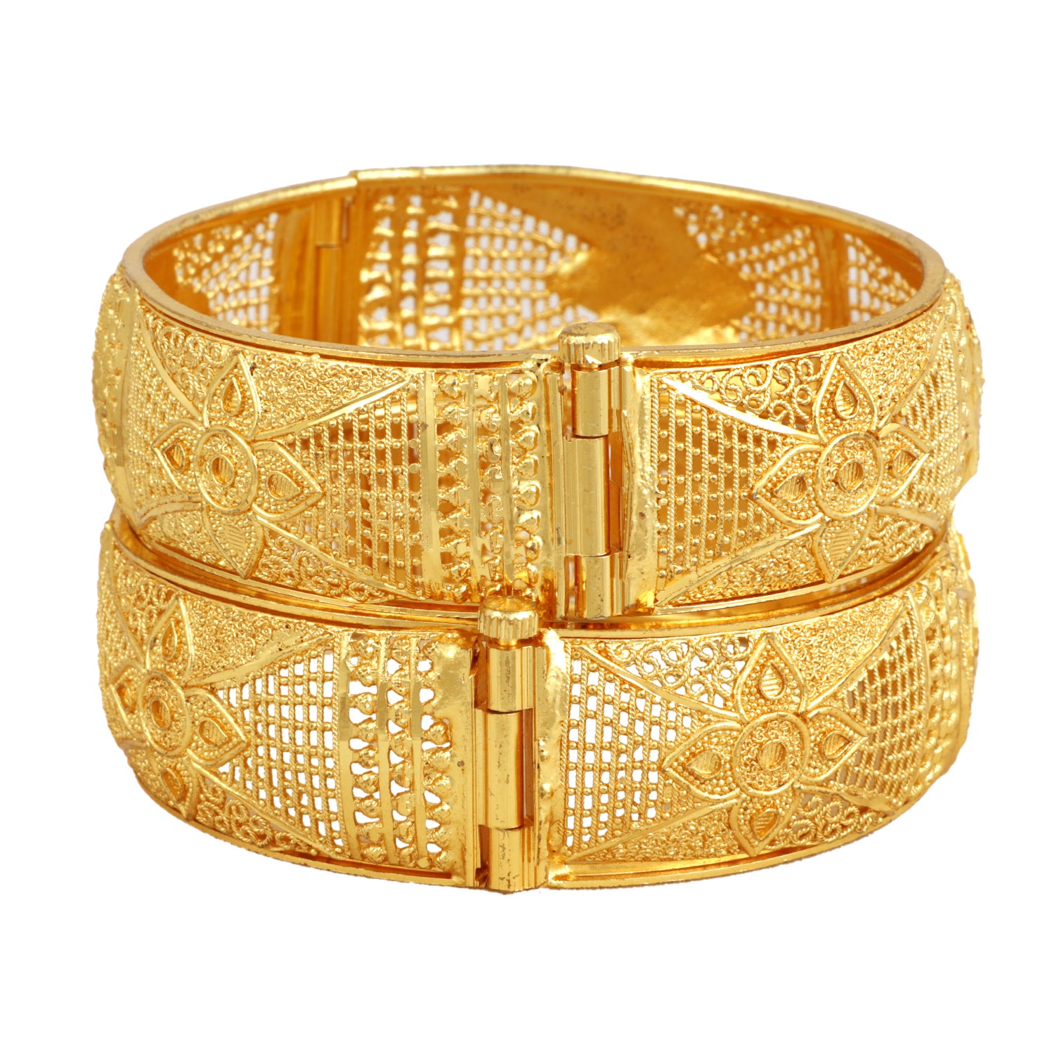Jewels Kafe One Gram Gold Plated Bangle Set of 2