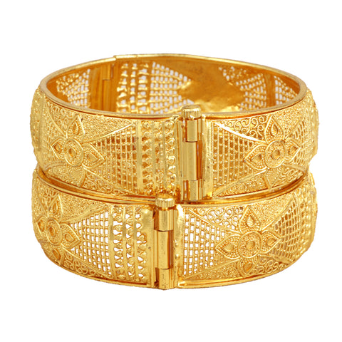 Jewels Kafe One Gram Gold Plated Bangle Set of 2