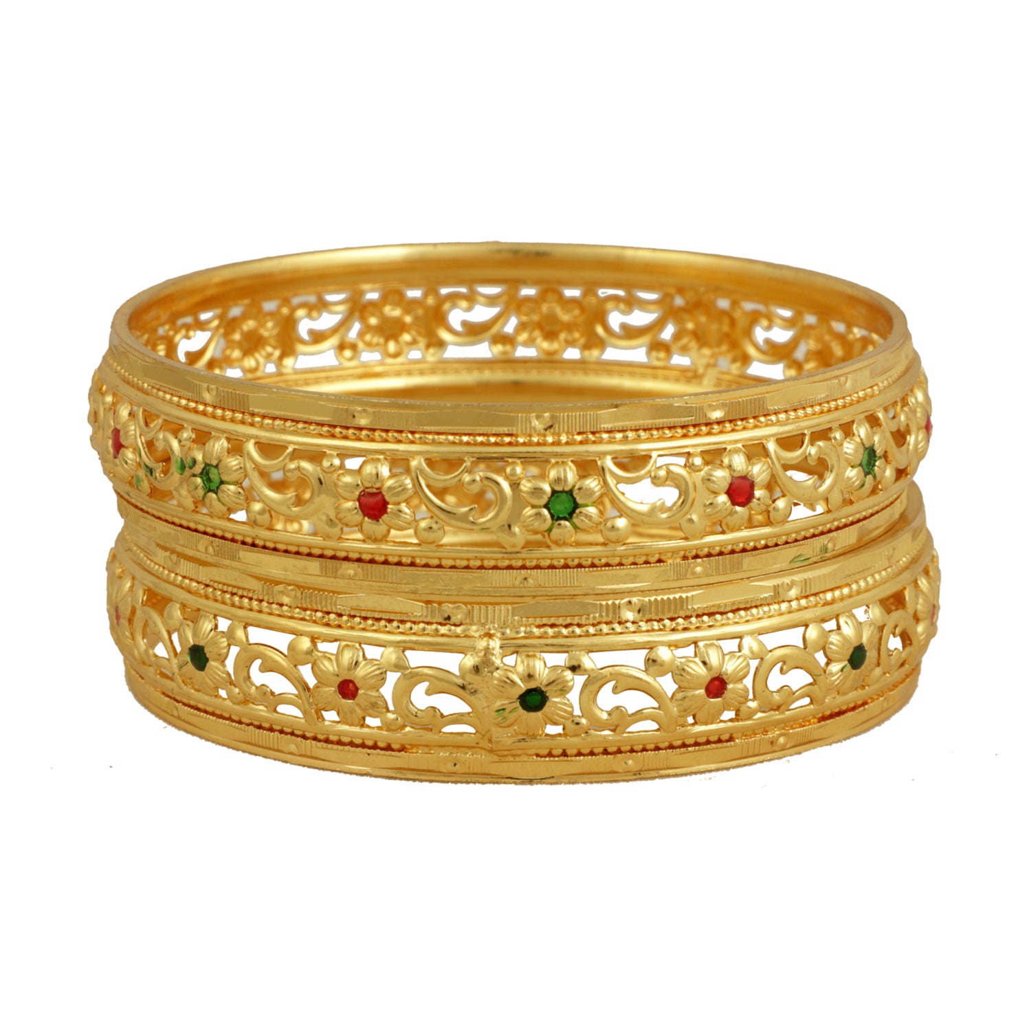 Jewels Kafe Gold Plated Bangle Set of 2