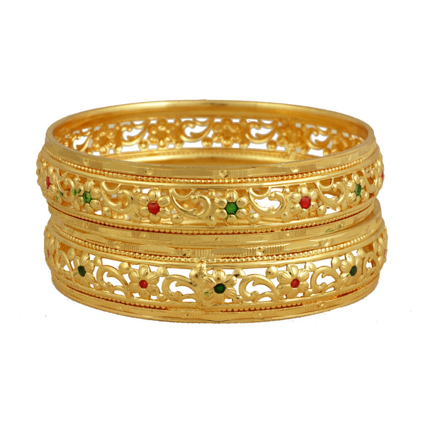 Jewels Kafe Gold Plated Bangle Set of 2