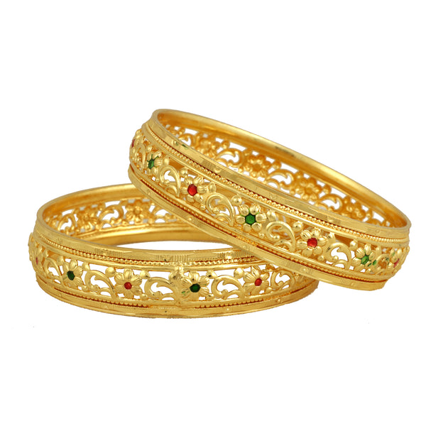 Jewels Kafe Gold Plated Bangle Set of 2