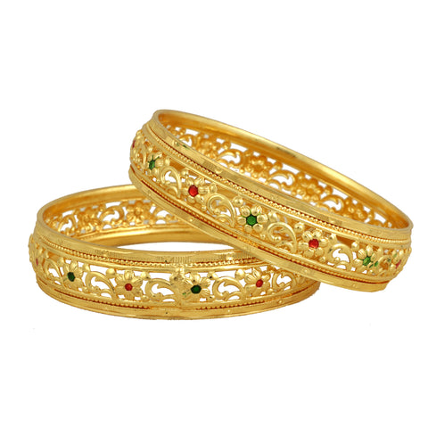 Jewels Kafe Gold Plated Bangle Set of 2