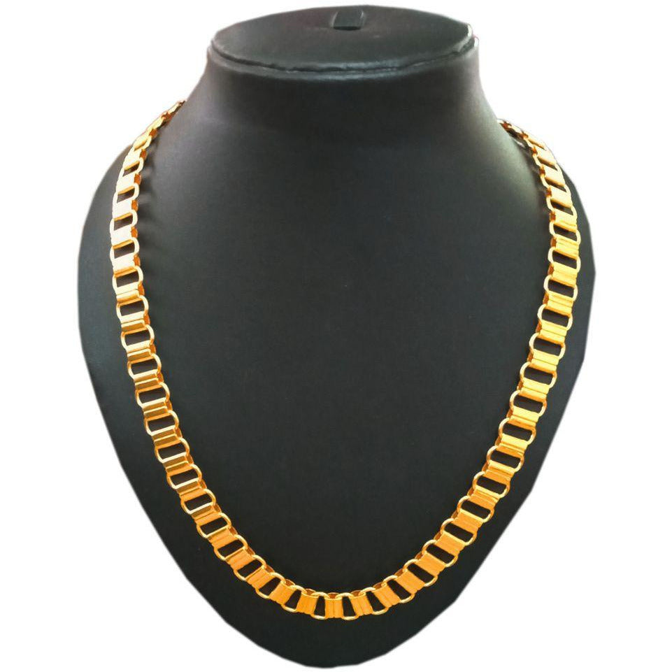 Jewels Kafe Trendy Designer Gold Plated Men's Chain